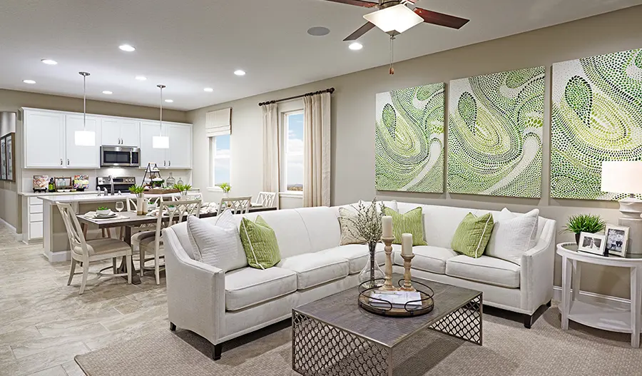 Great room of the Peridot floor plan