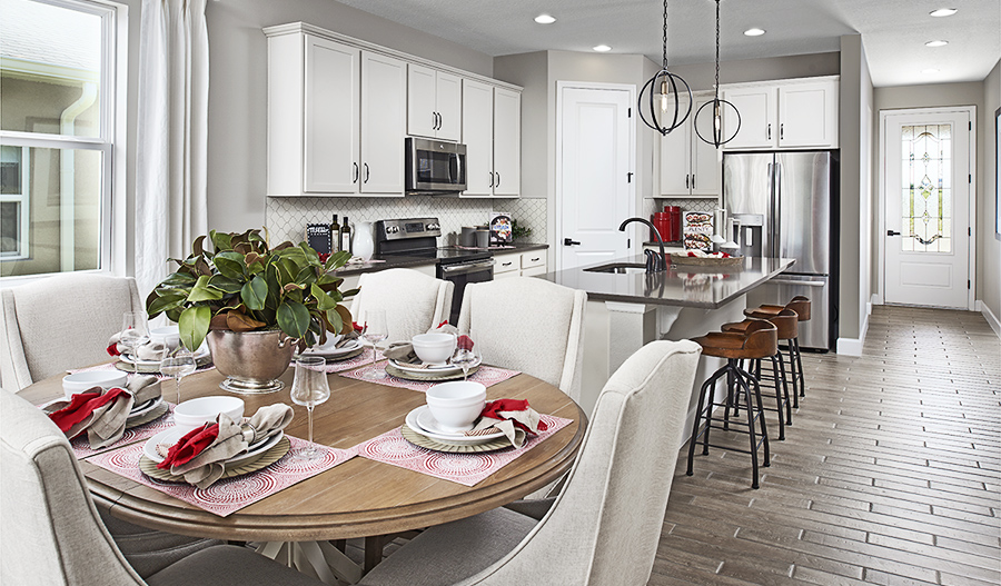 Kitchen and nook of the Ruby floor plan
