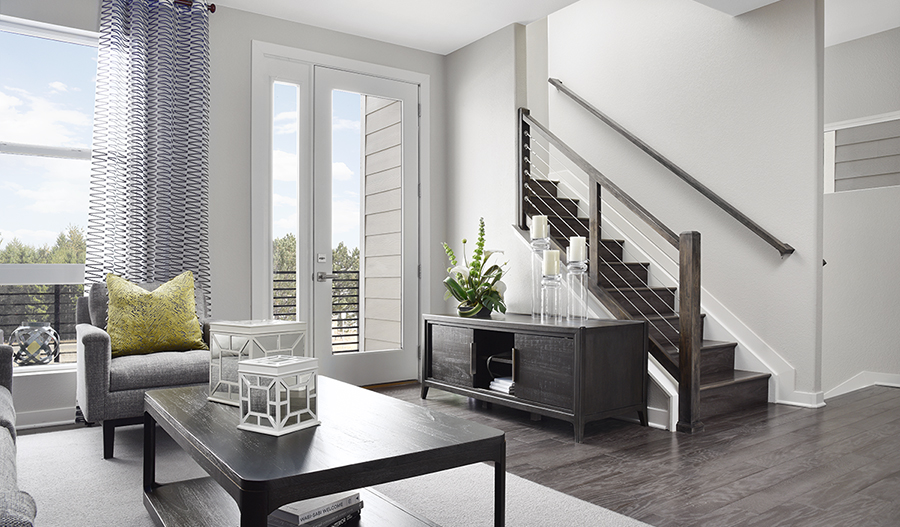 Family room in the Greenwich floor plan