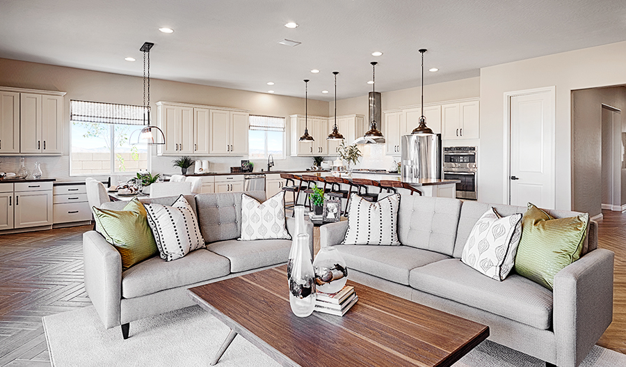 Great room of the Paige floor plan