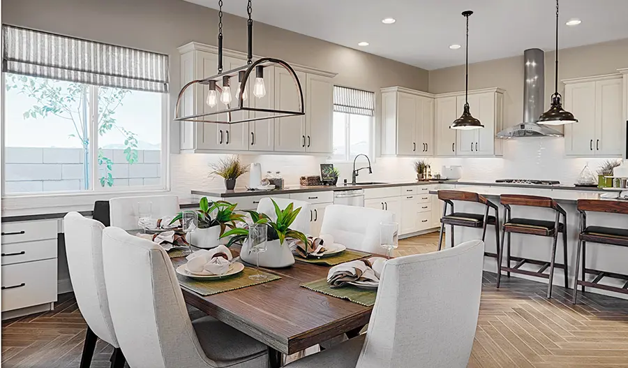 Kitchen and nook of the Paige floor plan
