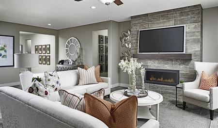 Family room of the Paige floor plan