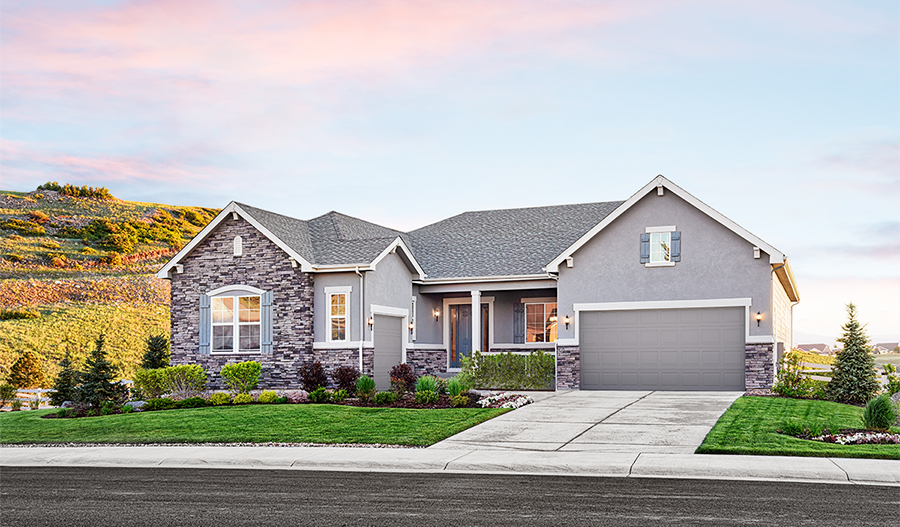 Exterior of the Hanford plan at Oak Ridge at Crystal Valley at sunset
