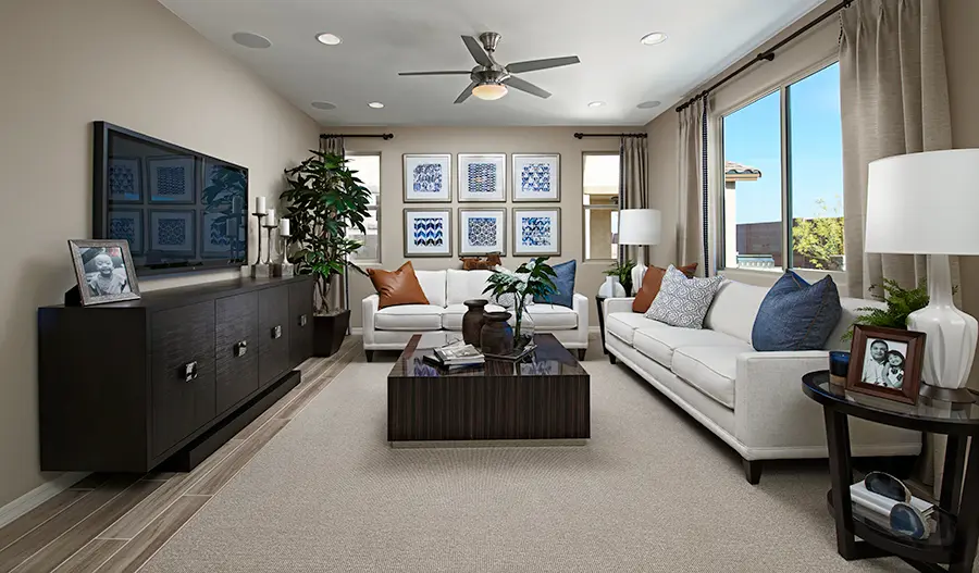 Entrada La Villita Family room of the Lawson plan at Entrada La Villita