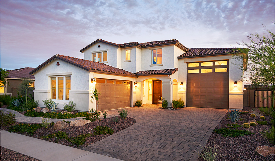 The Paulson Exterior of the Paulson plan in Desert Oasis at Dusk