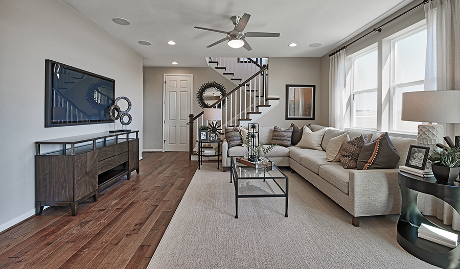 Family room of the Citrine plan in Southern Hills
