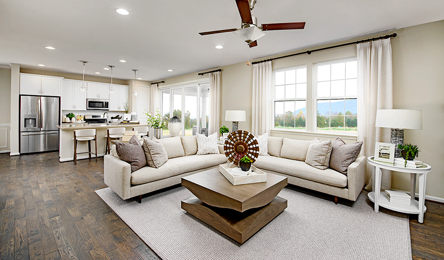 Greatroom of the Pearl plan in Hager's Crossing