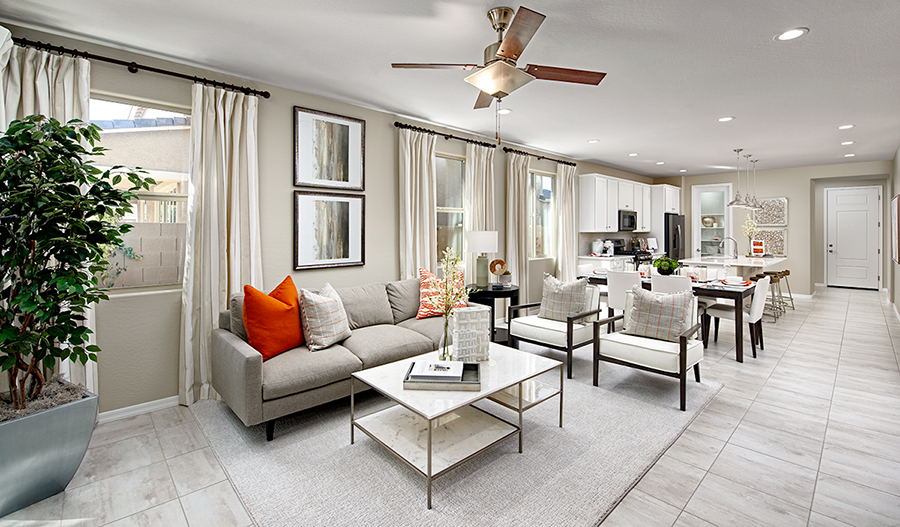 Great room of the Sunstone plan in PHX