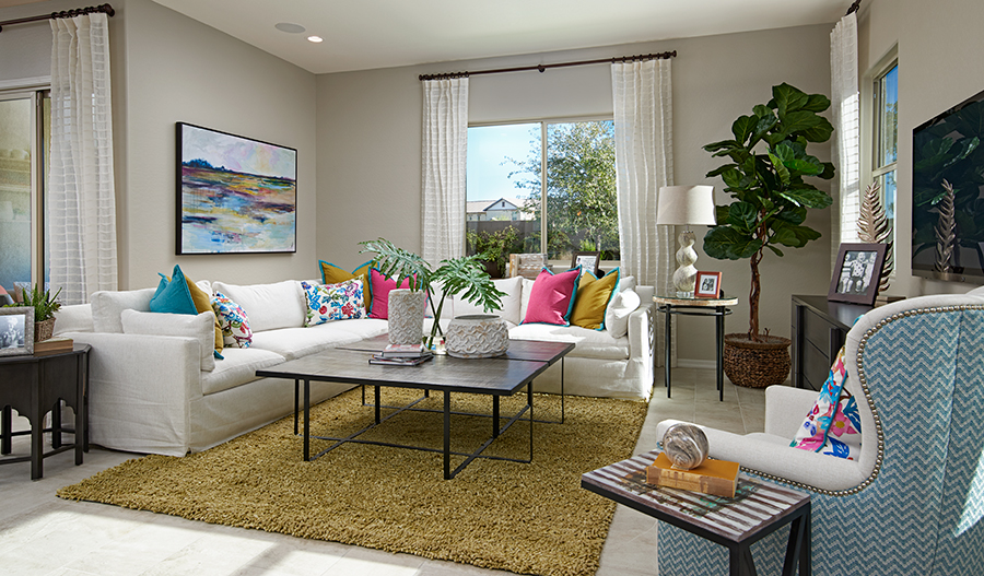 The Celeste Family room of the Celeste plan in PHX