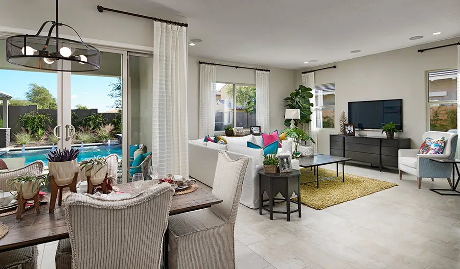 The Celeste Family room of the Celeste plan in PHX