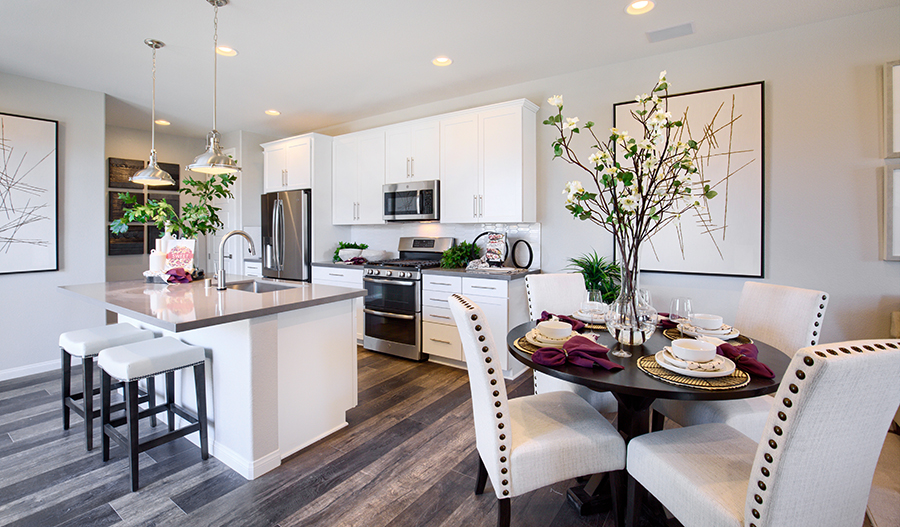 Kitchen and nook of the Boston floor plan