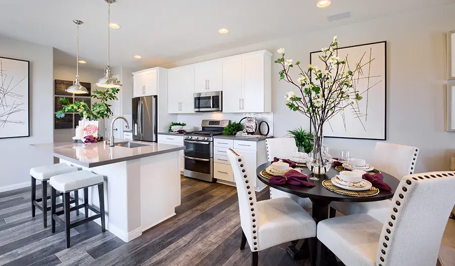 Kitchen and nook of the Boston floor plan