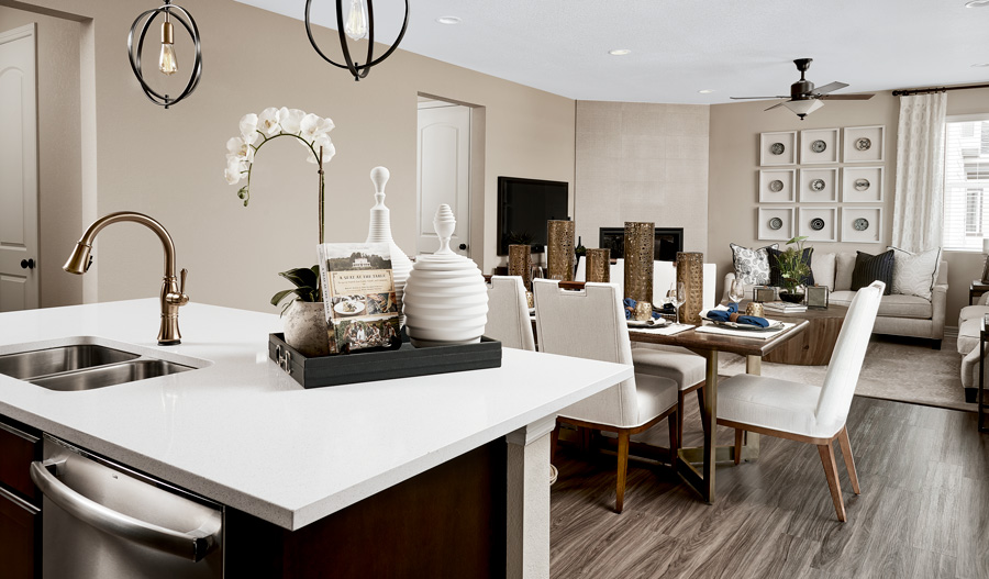 Great room of the Lapis plan in Denver