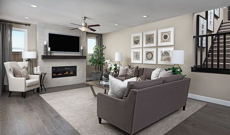 Family room of the Seth plan in Fox Chase in NCA
