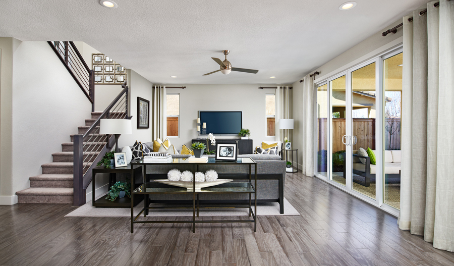 Family room of the Hemingway plan in Fox Chase in NCA