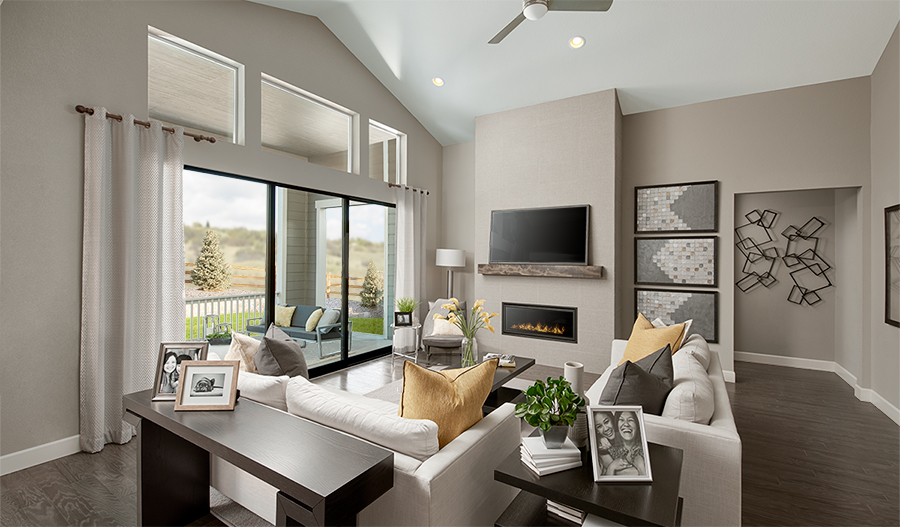 Family room of the Melody plan in Cobblestone