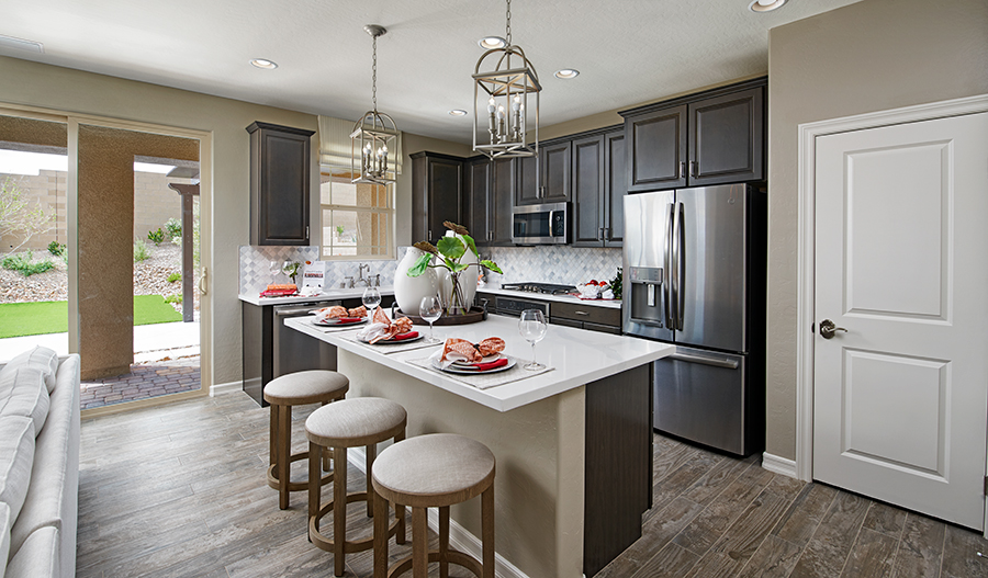 Kitchen of the Everette plan in Skye Knoll in LV