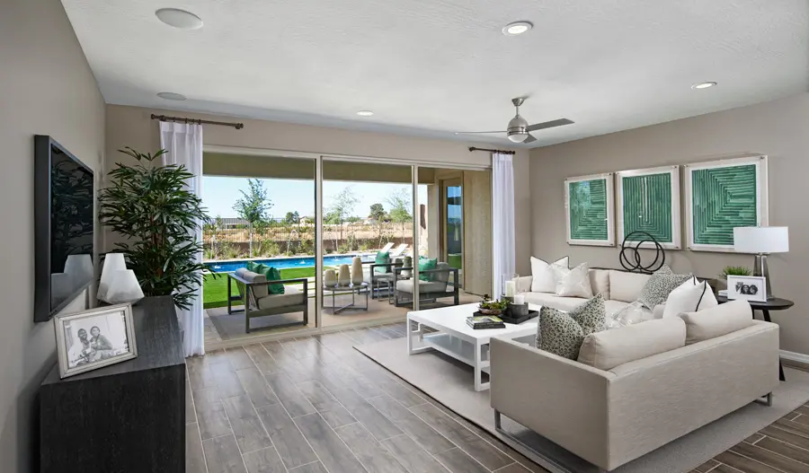 The Harley Family room of the Harley plan in PHX