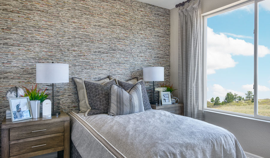 Bedroom of the Boston plan in Denver