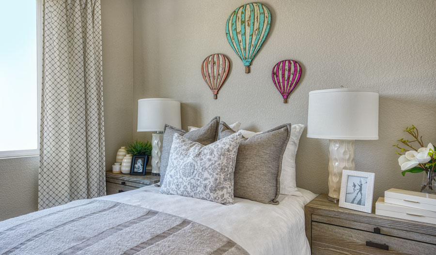 Bedroom of the Boston plan in Denver