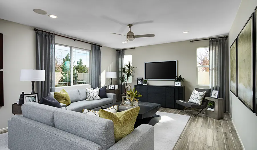 Family room of the Tourmaline floor plan