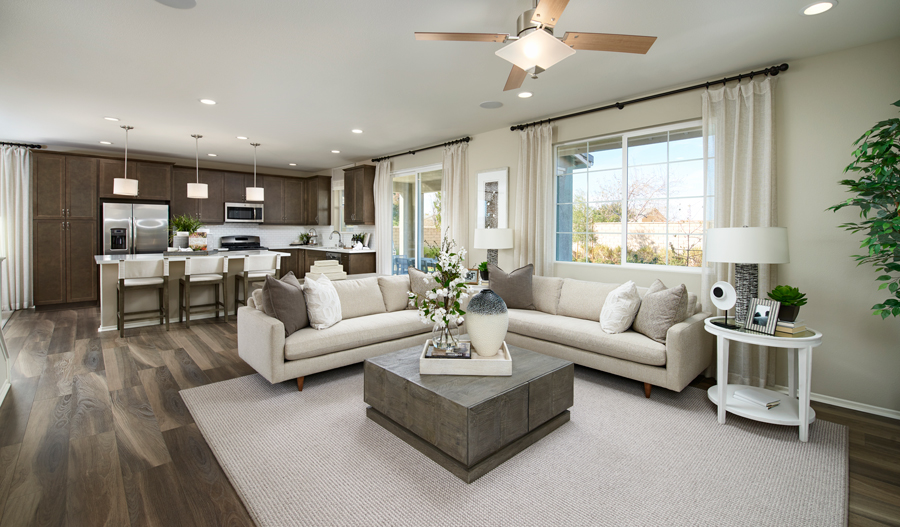 Great room of the Pearl floor plan in SCA