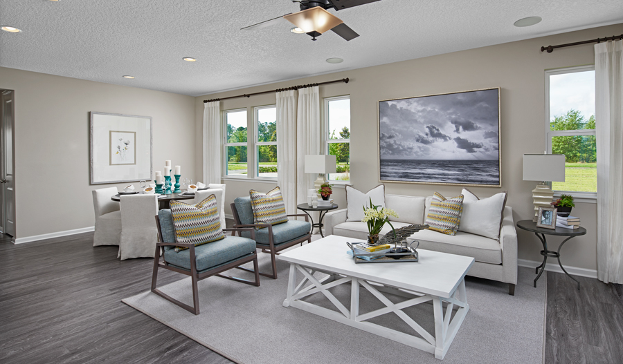 Family room of the Larimar floor plan