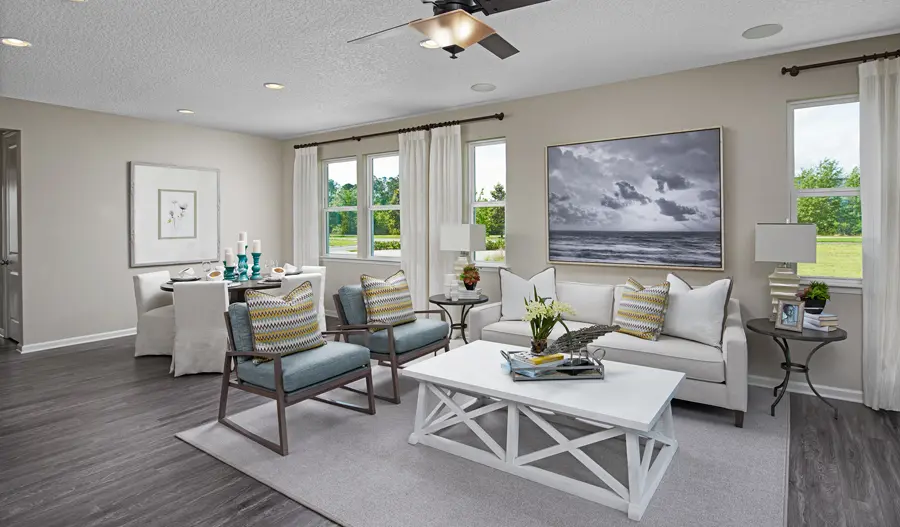 Family room of the Larimar floor plan