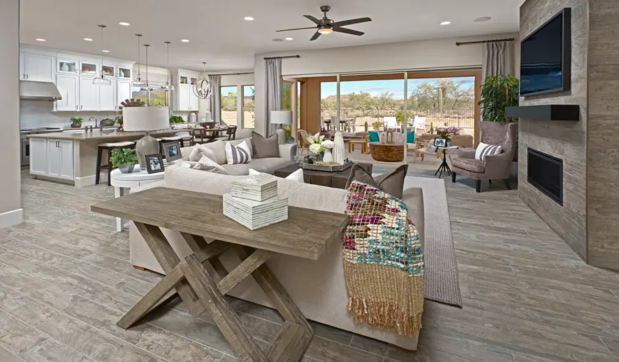 Great room of the Holbrook plan in Tucson