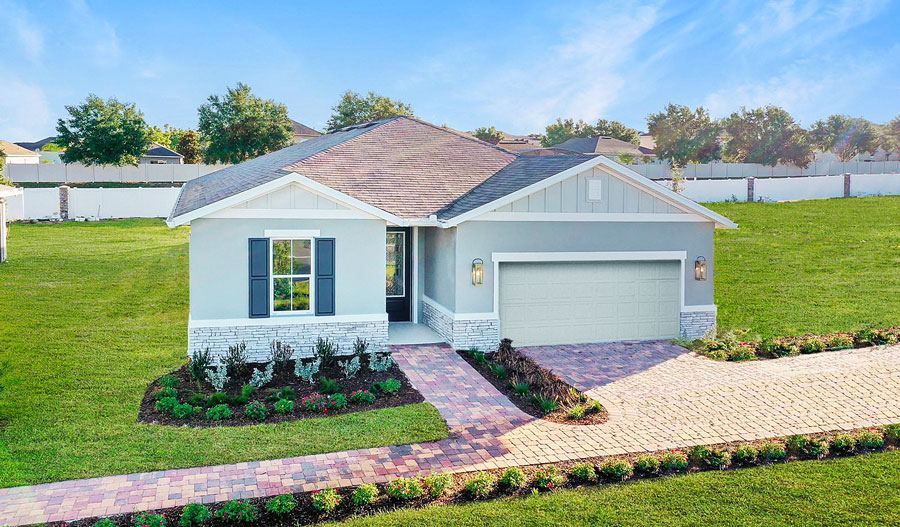 Exterior of ranch-style Slate home