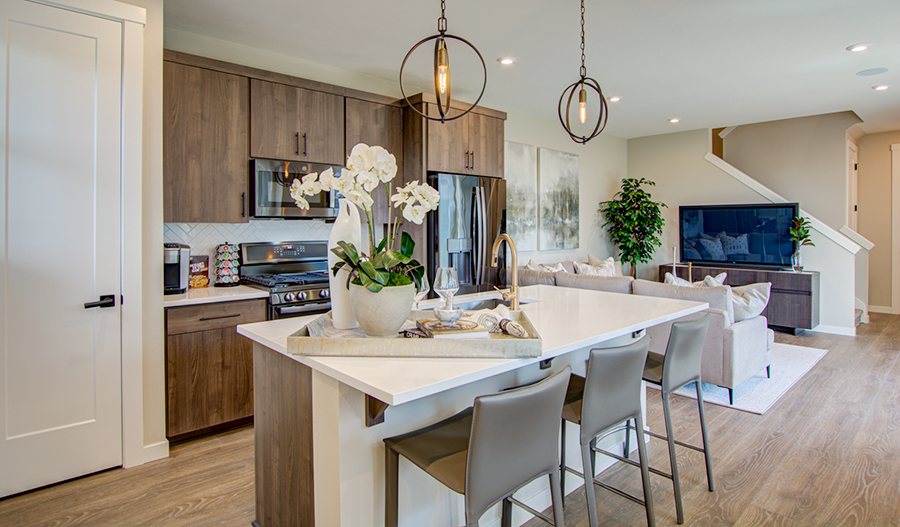Kitchen of the Chicago plan in PDX Lot 88