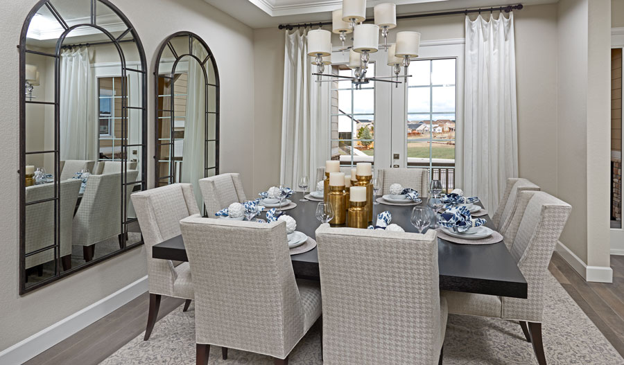 Dining room of the Hanford plan in Denver