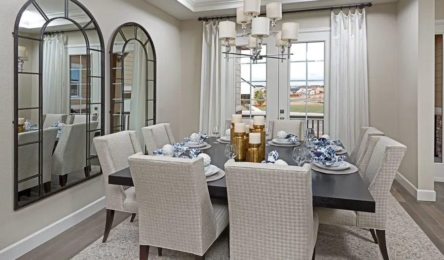 Dining room of the Hanford plan in Denver