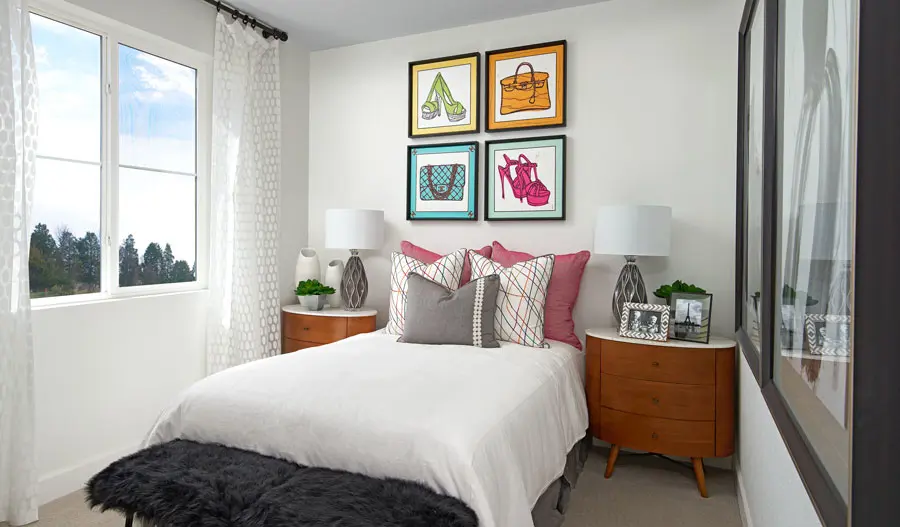 Bedroom of the Chicago plan in Denver