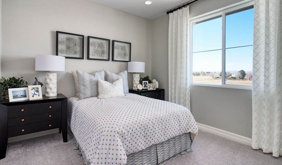 Bedroom of the Boston plan in Denver