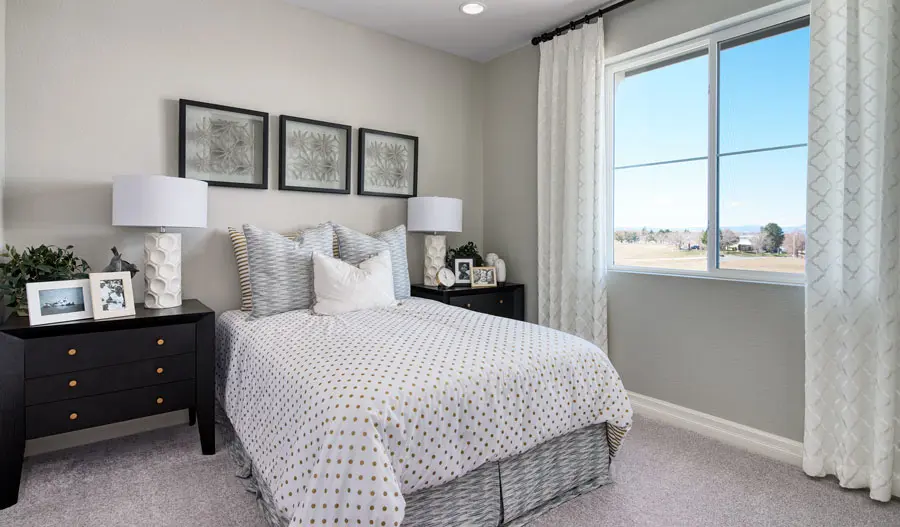 Bedroom of the Boston plan in Denver