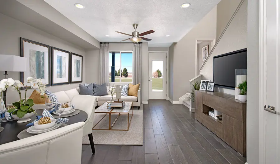 Family room of the Boston plan in Denver