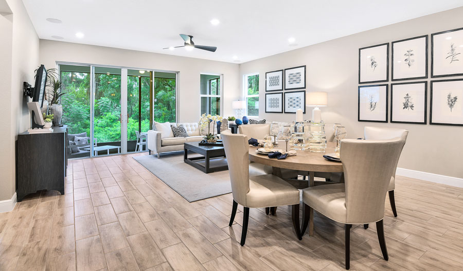 Great room of the Pewter plan in Orlando