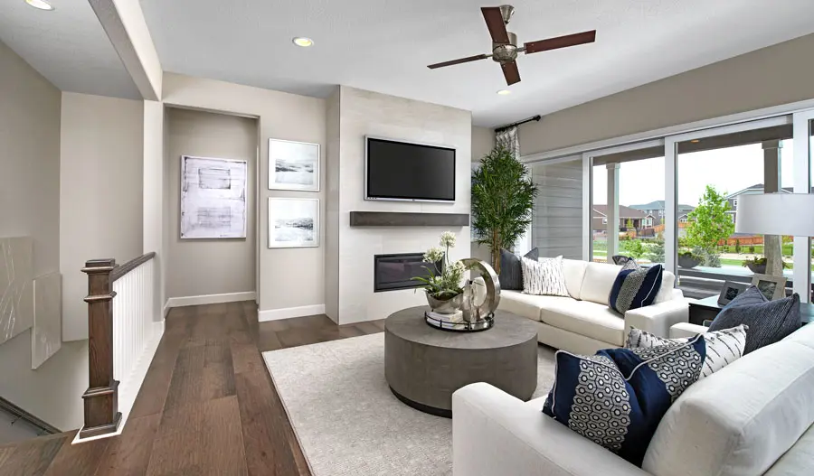 Family room of the Decker plan in Castle Rock