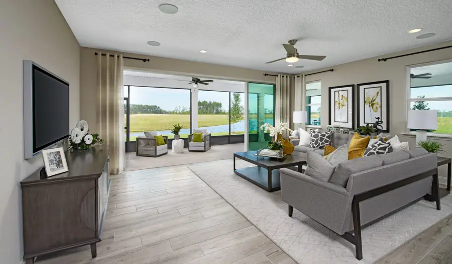 Family room of the Harley plan in JAX