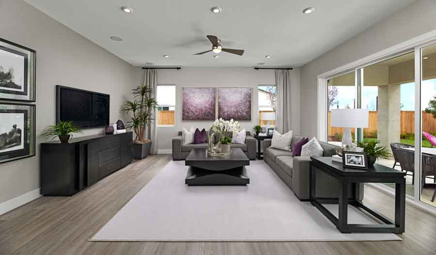 The Darius Family room of the Darius plan
