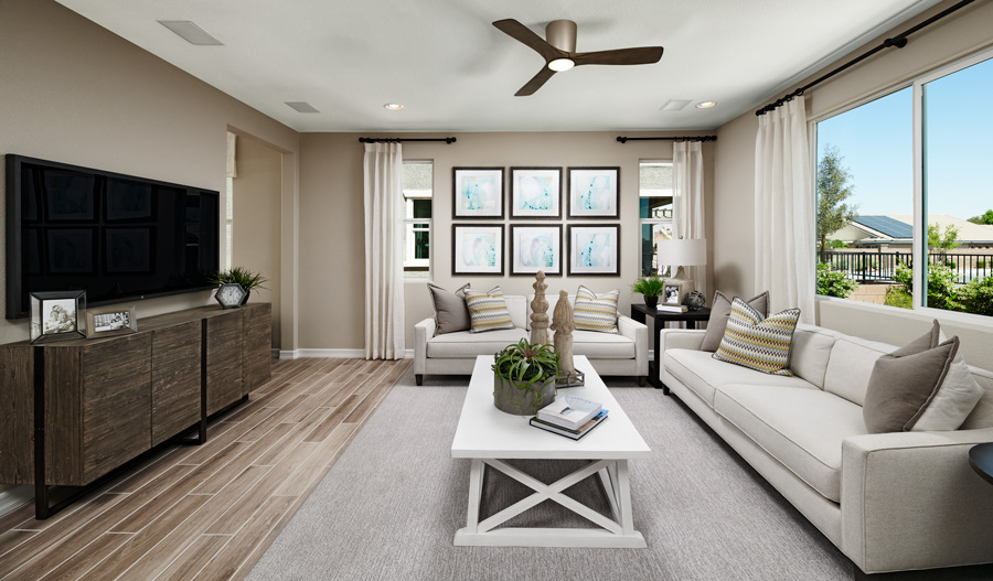 Family room of the Juniper plan