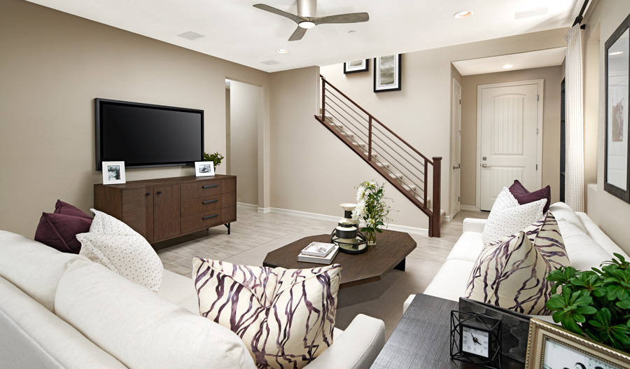 Family room of the Cottonwood plan