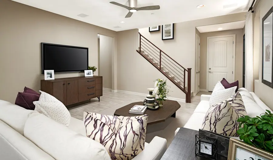 Family room of the Cottonwood plan