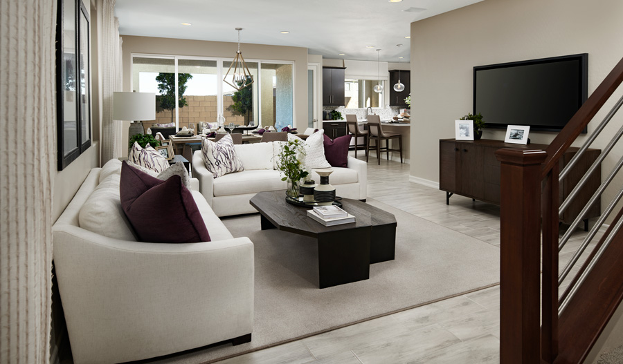 Great room of the Cottonwood plan