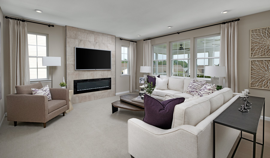 The Presley Family room of the Presley plan