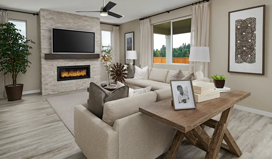 Family room of the Pearl plan