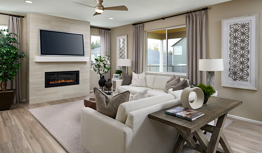 Family room of the Pearl plan