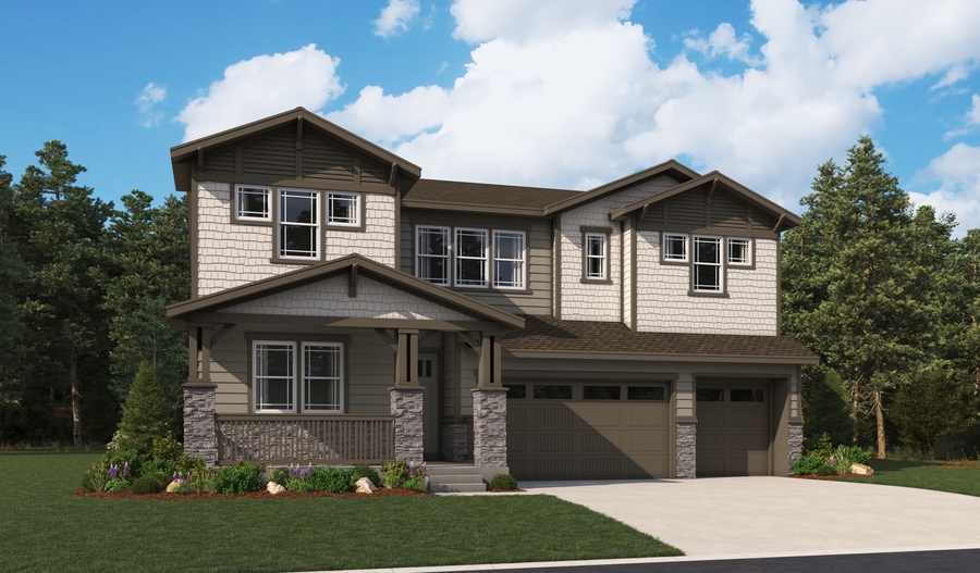Elevation A of the Ouray floor plan