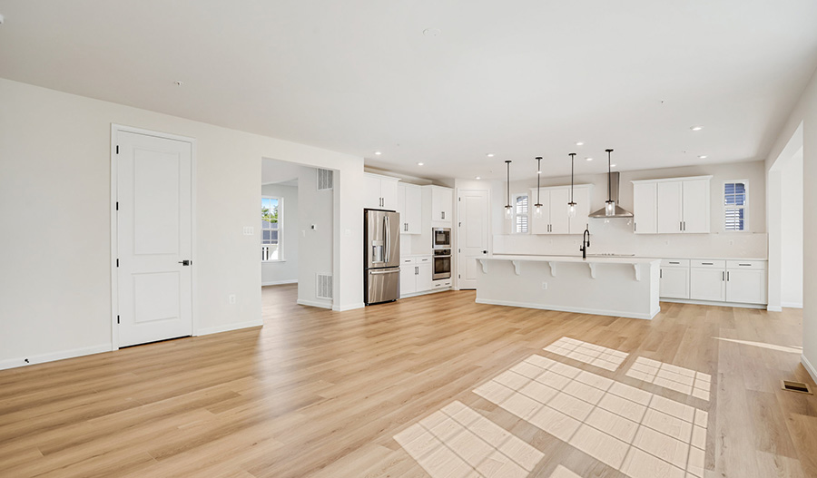 Great Room and Kitchen of the Preston floor plan